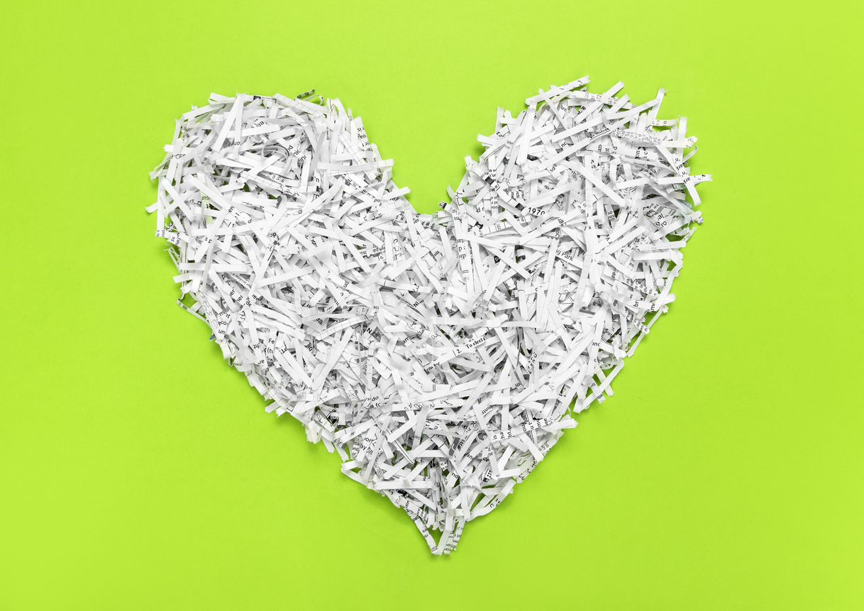 Heard made of recycled shredded paper