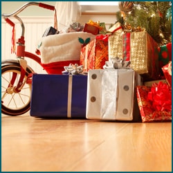fall-skip presents under the tree